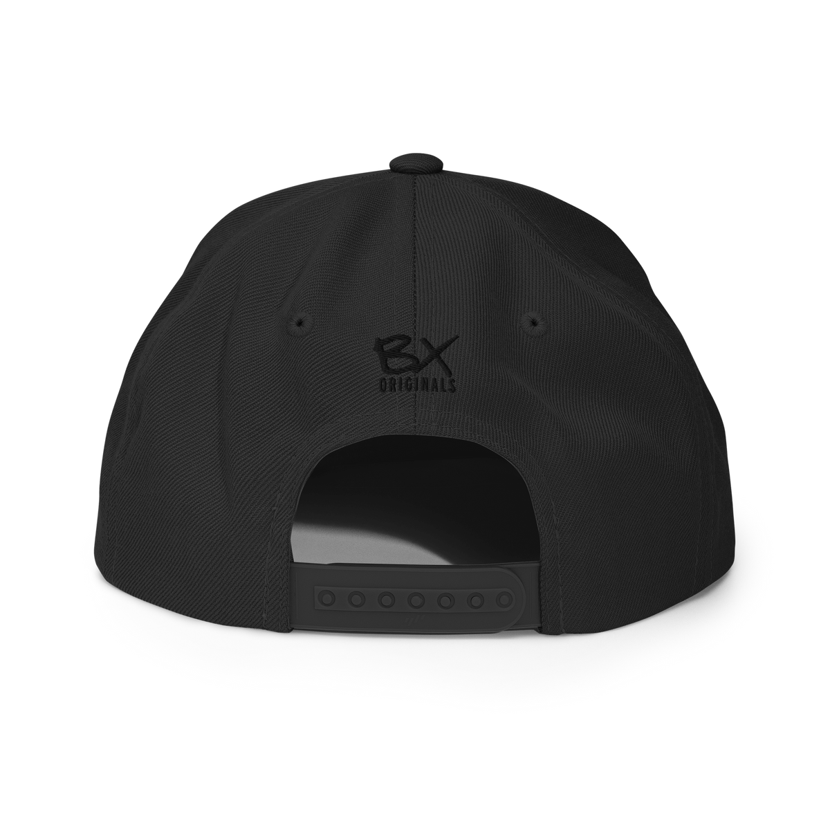 Back view of the black 1520 Cap with BX Originals mark and snapback closure