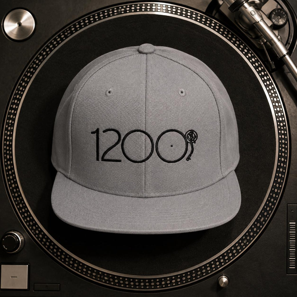 1200 Turntable Snapback Hat | Embroidered DJ Cap | Vinyl Record Gift for DJs | Old School Hip Hop Streetwear | Crate Digger Gift