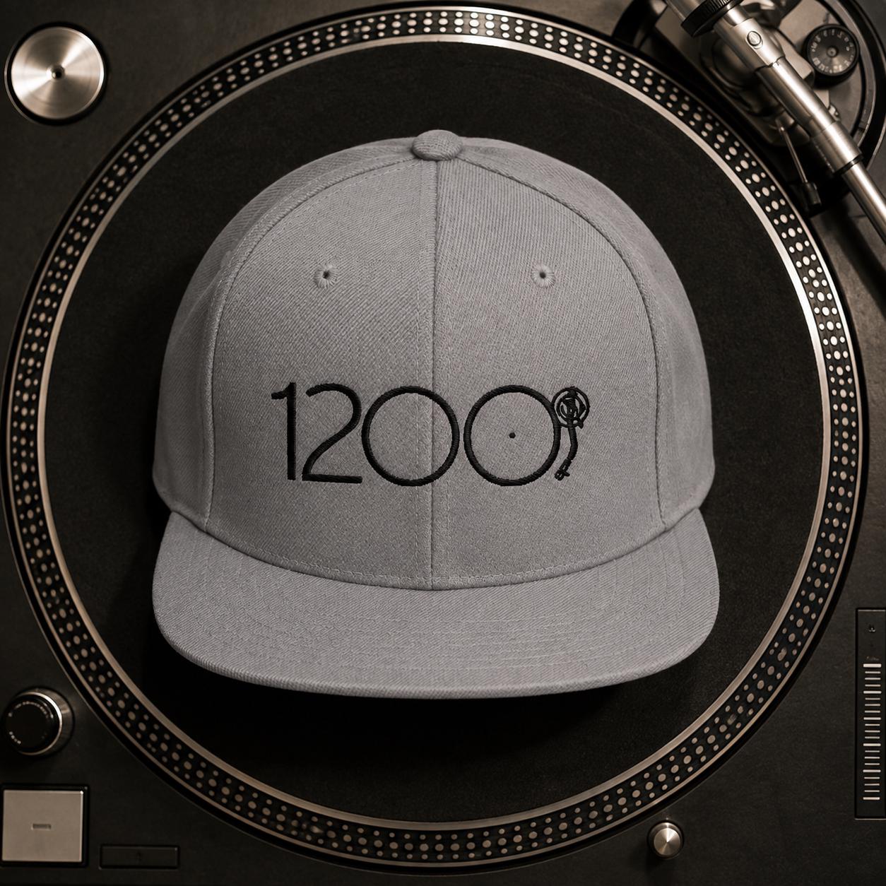 1200 Turntable Snapback Hat | Embroidered DJ Cap | Vinyl Record Gift for DJs | Old School Hip Hop Streetwear | Crate Digger Gift