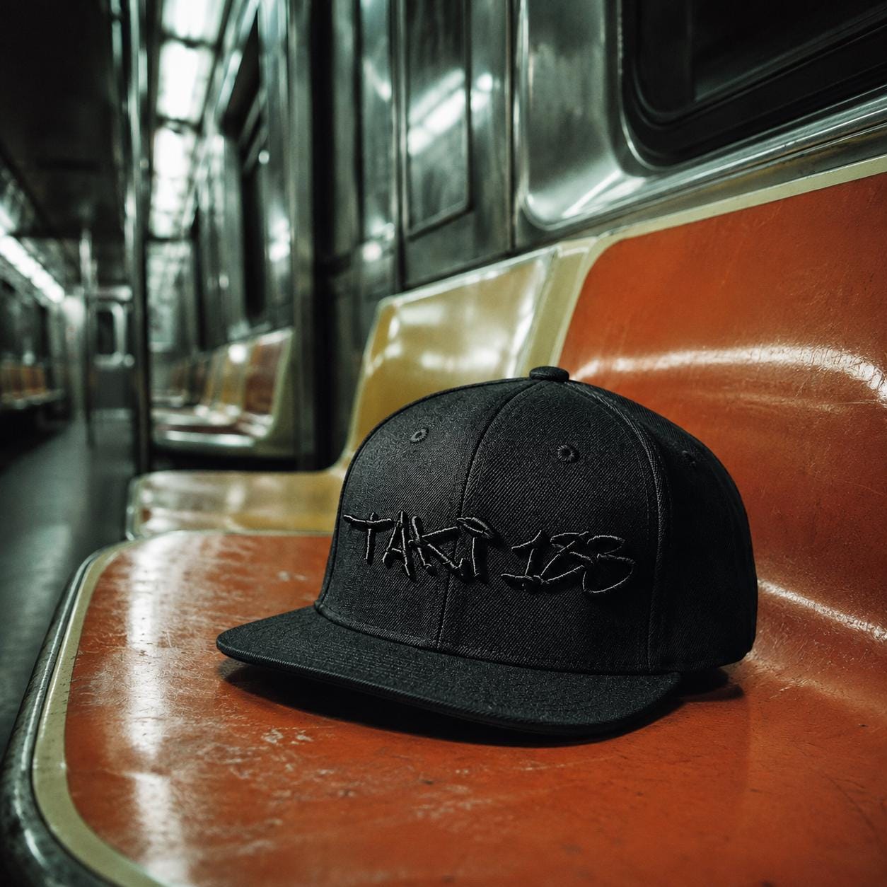 TAKI 183 Graffiti Snapback Hat | NYC Street Art Embroidered Cap | Blackout Tonal Black on Black | Old School Hip Hop | Gift for Writers