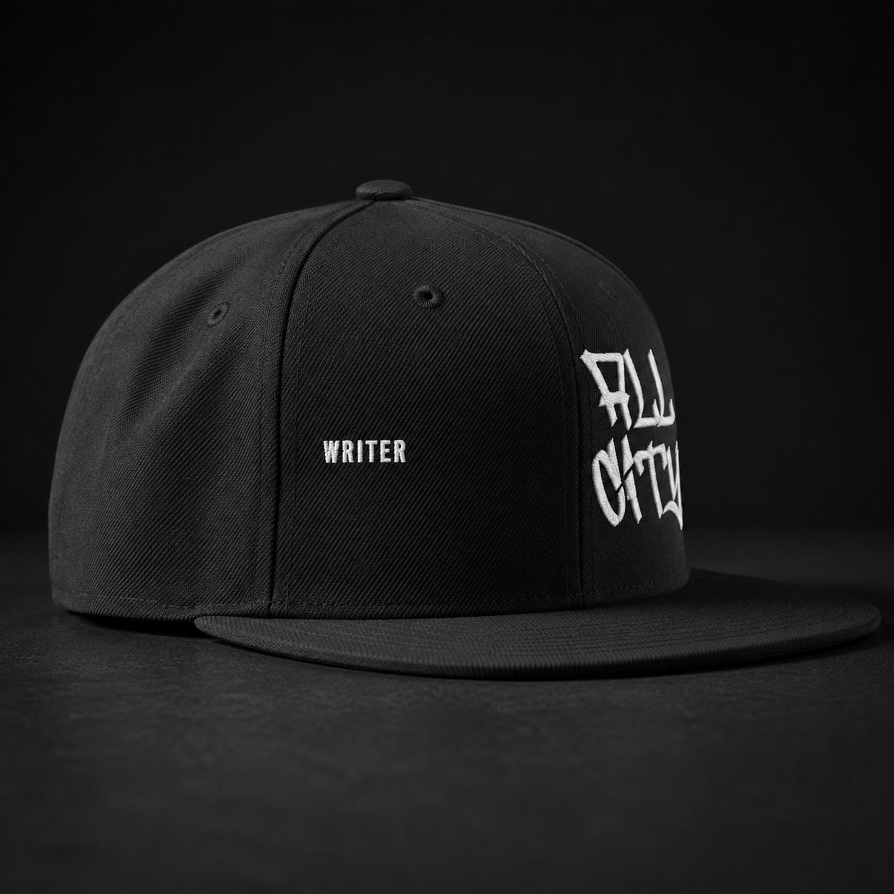 Graffiti Hat, Embroidered Snapback Cap, All City Handstyle, Street Art Gift for Him, Black Flat Brim, BX Originals
