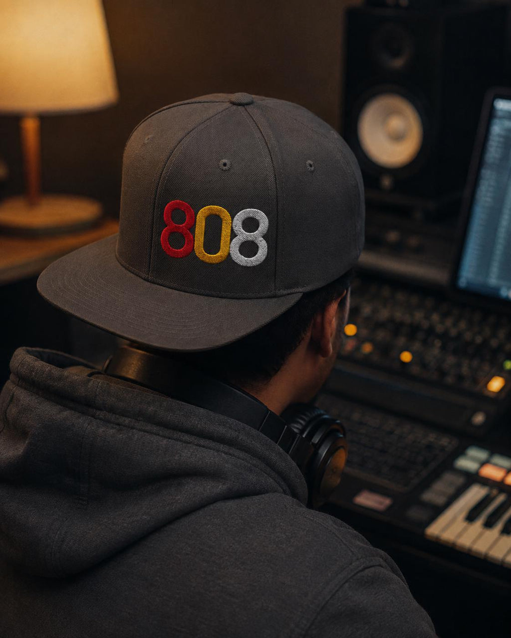 808 Drum Machine Snapback Hat | Embroidered Producer Cap | Gift for Beat Makers | Old School Hip Hop Streetwear | Music Studio Gift