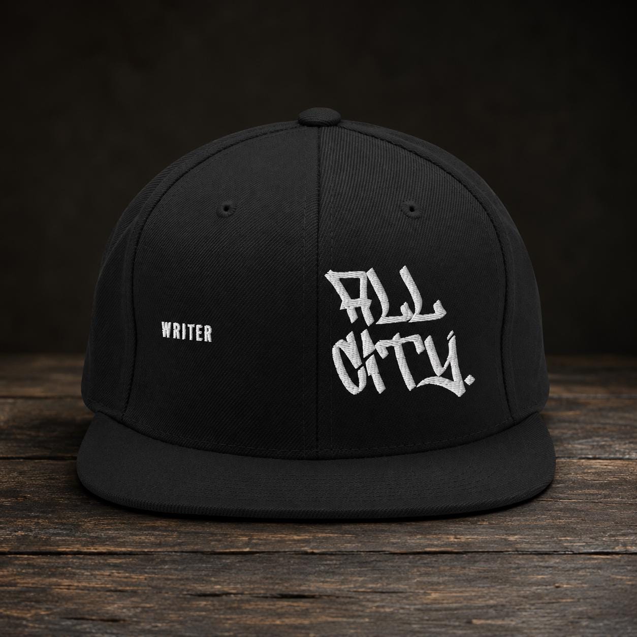 Graffiti Hat, Embroidered Snapback Cap, All City Handstyle, Street Art Gift for Him, Black Flat Brim, BX Originals