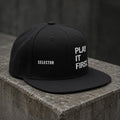 Selector Snapback Hat | Play It First Embroidered DJ Cap | Sound System Culture | Old School Hip Hop Streetwear | Gift for DJs