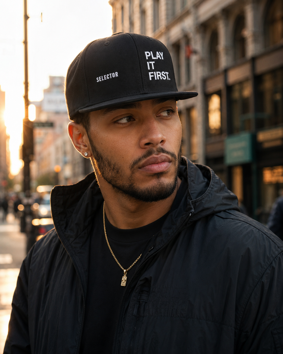 Selector Hat | Play It First Embroidered DJ Cap | Sound System Culture | Old School Hip Hop Streetwear | Gift for DJs