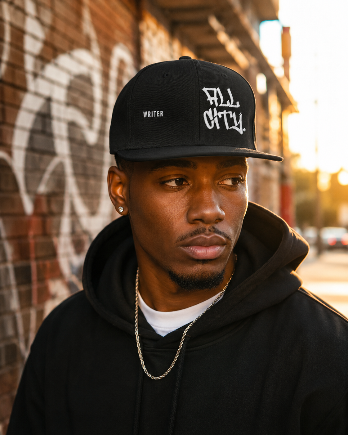 Graffiti Hat | Embroidered Snapback Cap | All City Handstyle | Street Art Gift for Him | Black Flat Brim | BX Originals
