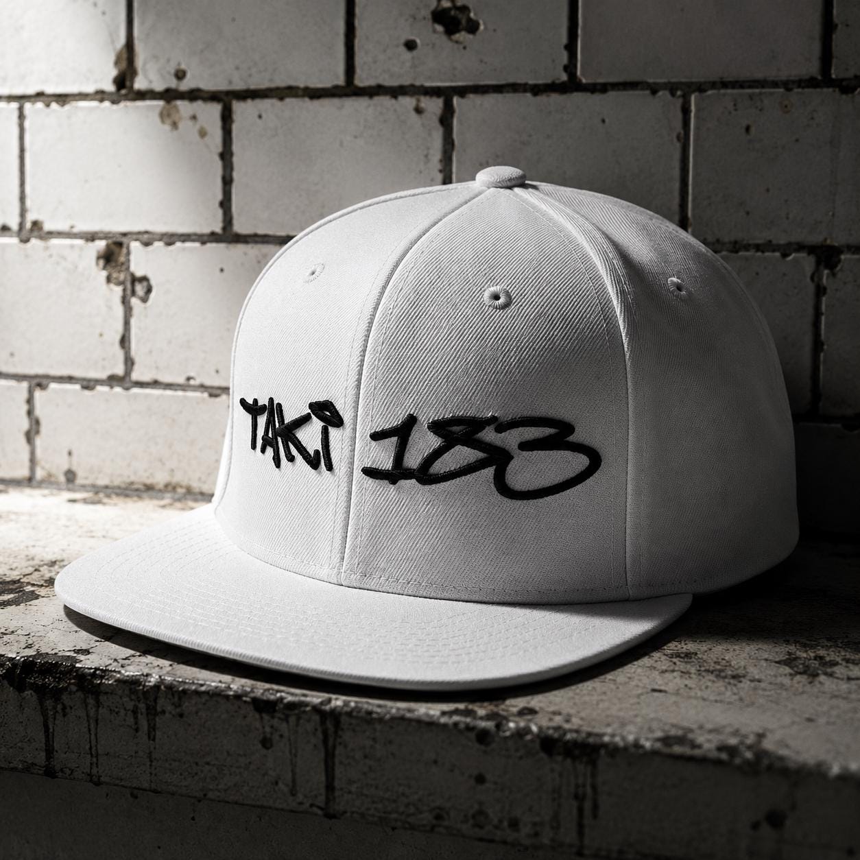 TAKI 183 Graffiti Snapback Hat | NYC Street Art Embroidered Cap | Blackout Tonal Black on Black | Old School Hip Hop | Gift for Writers
