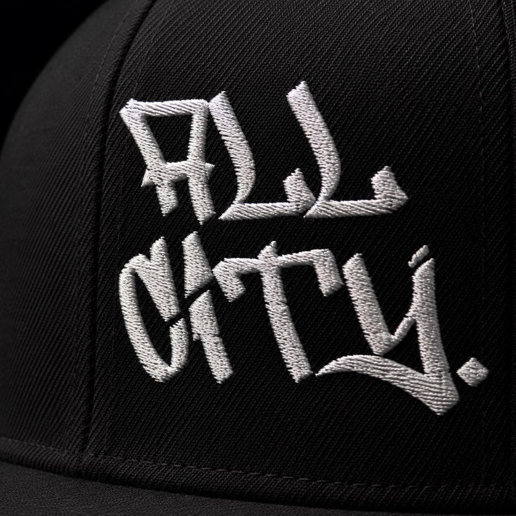 Graffiti Hat, Embroidered Snapback Cap, All City Handstyle, Street Art Gift for Him, Black Flat Brim, BX Originals