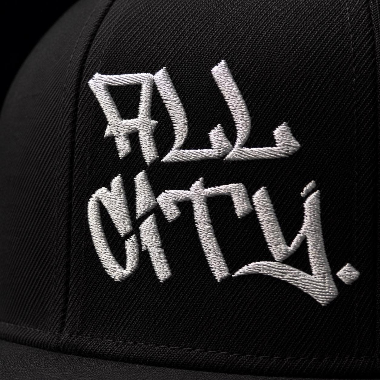 Graffiti Hat, Embroidered Snapback Cap, All City Handstyle, Street Art Gift for Him, Black Flat Brim, BX Originals