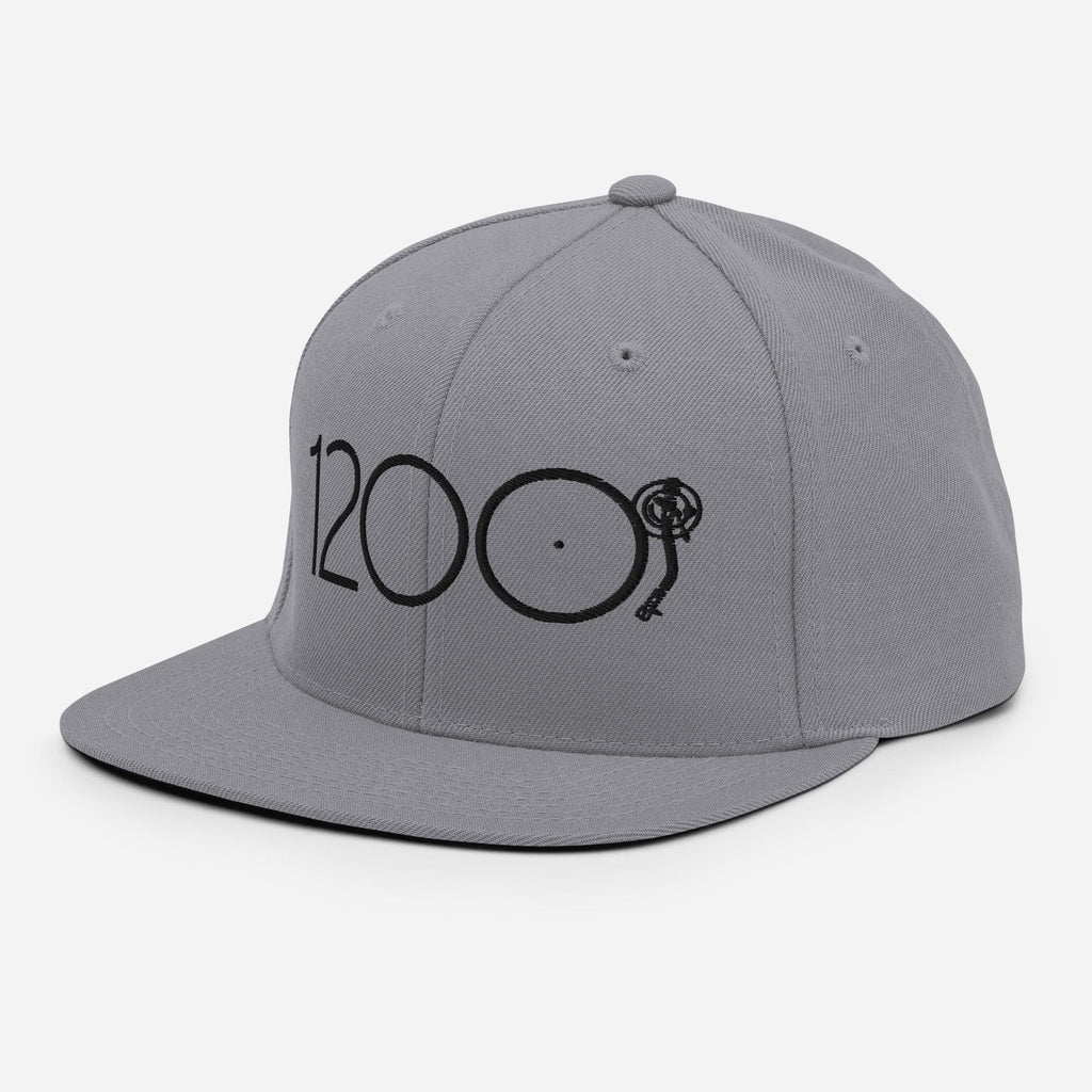 1200 Turntable Snapback Hat | Embroidered DJ Cap | Vinyl Record Gift for DJs | Old School Hip Hop Streetwear | Crate Digger Gift