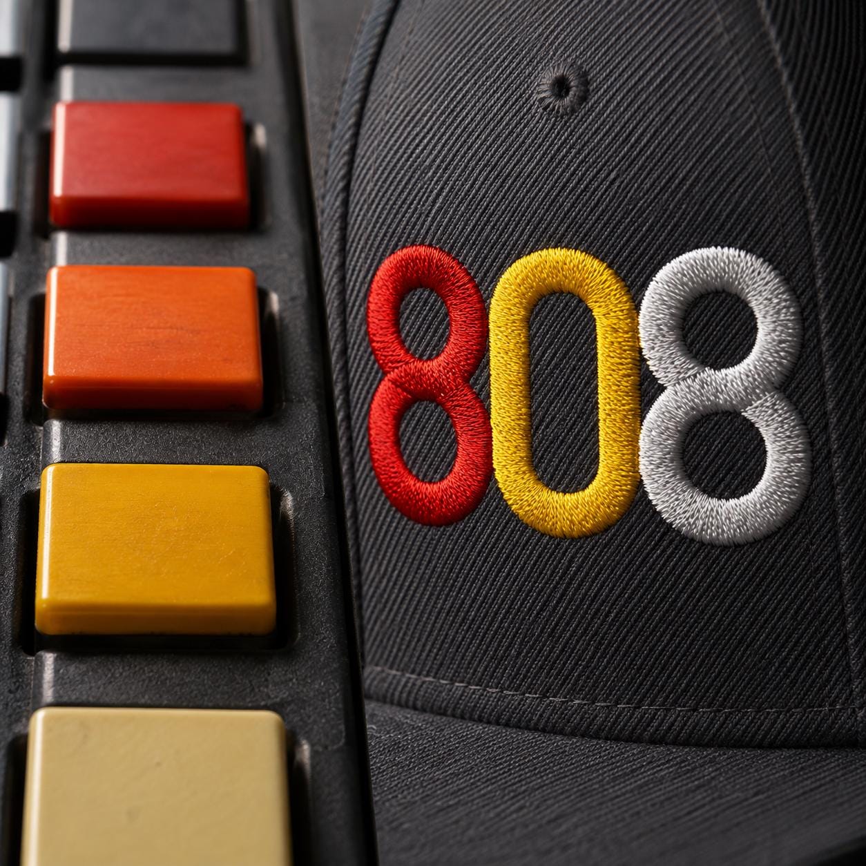 808 Drum Machine Snapback Hat | Embroidered Producer Cap | Gift for Beat Makers | Old School Hip Hop Streetwear | Music Studio Gift
