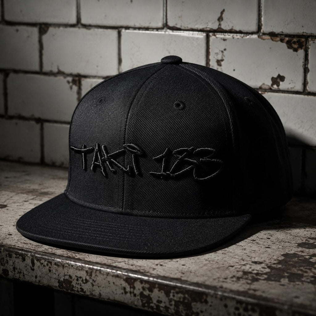 TAKI 183 Graffiti Snapback Hat | NYC Street Art Embroidered Cap | Blackout Tonal Black on Black | Old School Hip Hop | Gift for Writers