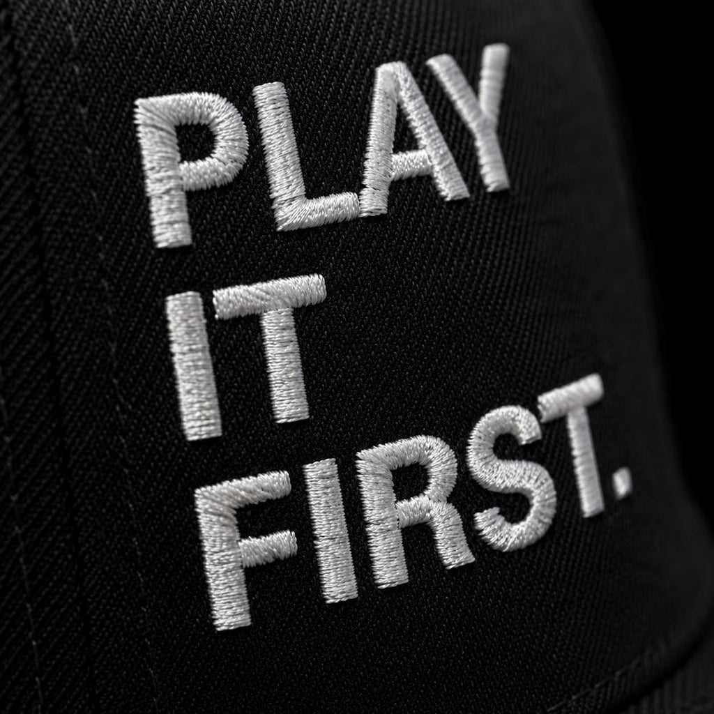 Selector Snapback Hat | Play It First Embroidered DJ Cap | Sound System Culture | Old School Hip Hop Streetwear | Gift for DJs