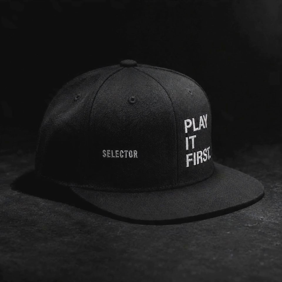 Selector Hat | Play It First Embroidered DJ Cap | Sound System Culture | Old School Hip Hop Streetwear | Gift for DJs